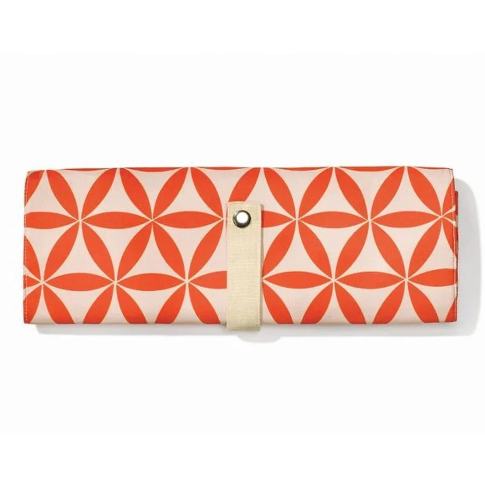 4 PC ROLL UP PLACEMAT (ORANGE PRINT) NWT